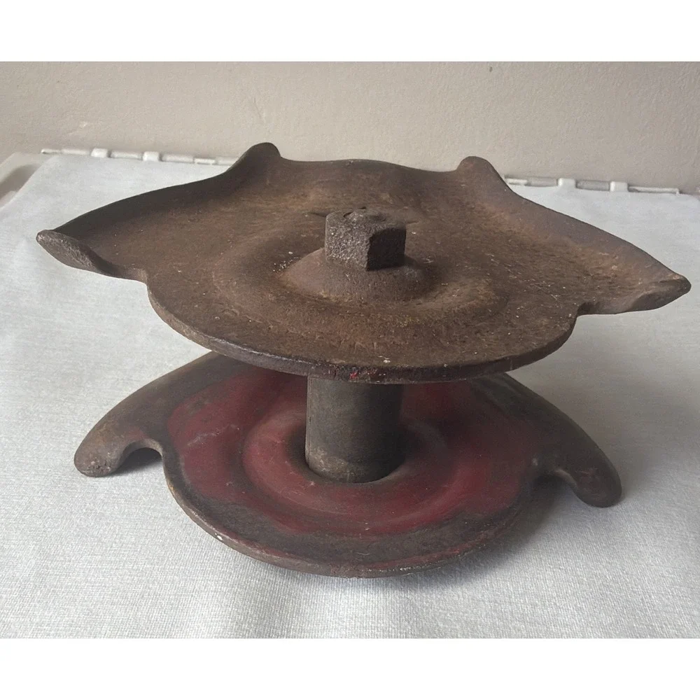 Vintage Primitive Cast Iron Starline Barn Swivel Pulley - Cottagecore Rustic